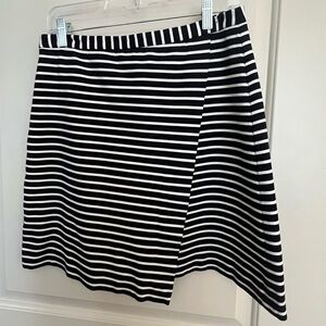 ann taylor striped wrap skirt